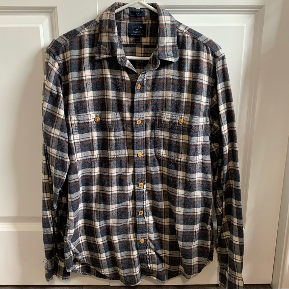 J.Crew black/white flannel